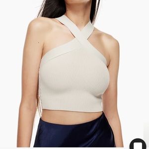 Aritzia Sculpt Knit Criss Cross Cropped Tank